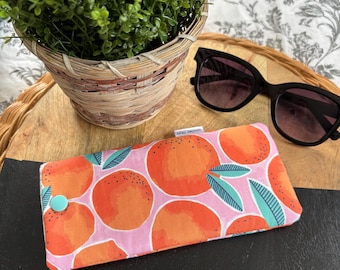 Citrus Print Sunglasses Case: Padded Eyewear Pocket