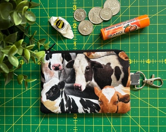 Black Brown Moo Cows  Coin-pouch · Coin purse · Mini Wallet Keychain · Small zipper pouch