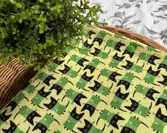 Black Cat Kitten Book Sleeve • Fabric Padded Book Protector