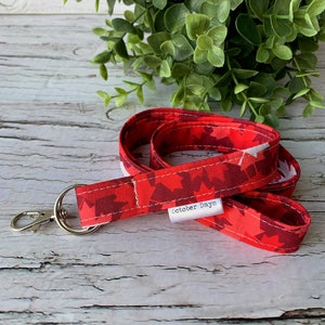 Rotes Kanada Ahornblatt Schlüsselband · Schlüsselanhänger · Stoff-Schlüsselanhänger · Schlüsselanhänger · medizinisches Schlüsselband · Schlüsselanhänger