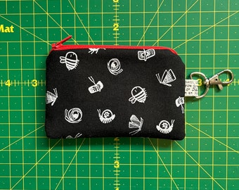 Black white red bug buggy Coin-pouch · Coin purse · Mini Wallet Keychain · Small zipper pouch • Earbud pouch • dog poo bag pouch