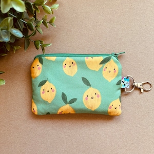 Happy Lemons Coin-pouch · Coin purse · Mini Wallet Keychain · Small zipper pouch