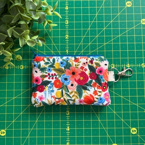 Floral Coin Pouch Keychain: Mini Wallet, Earbud Pouch