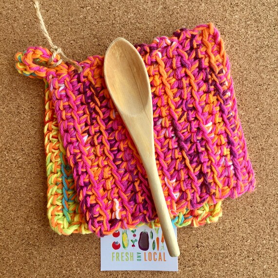 Microwave Bowl Holder Bowl Cozy Bowl Potholder Neon Rainbow Fun Bowl Cover