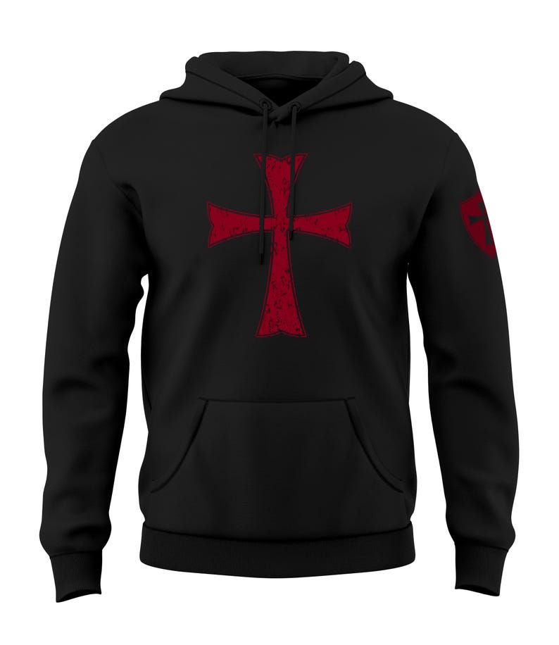 Knights Templar Crusader Cross Men's Sweatshirt Hoodie image 1