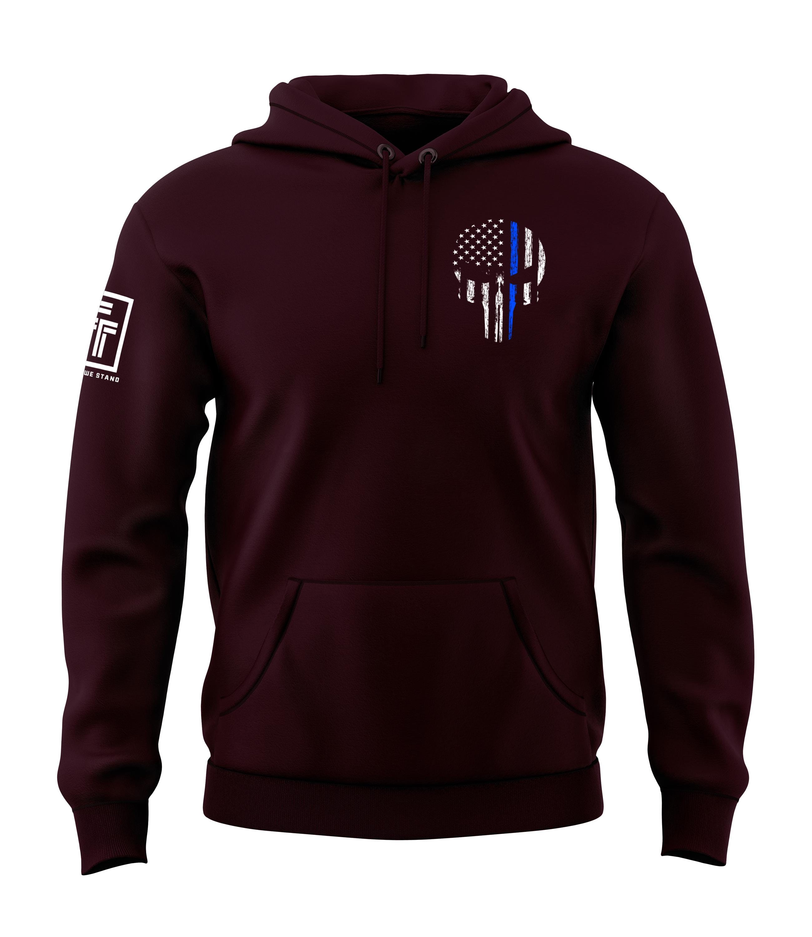 Thin Blue Line Hoodie Police Hoodie Thin Blue Line Skull USA Flag Men's  Hoodie - Etsy