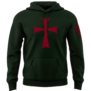 Knights Templar Crusader Cross Men's Sweatshirt Hoodie image 3