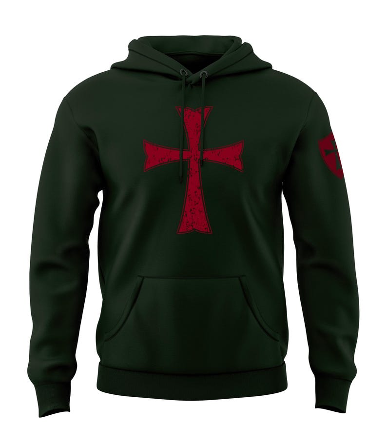 Knights Templar Crusader Cross Men's Sweatshirt Hoodie image 3