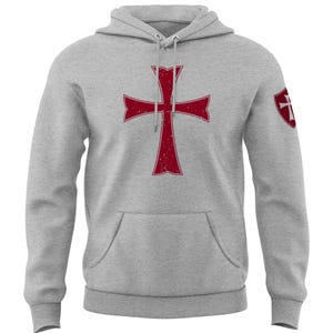 Knights Templar Crusader Cross Men's Sweatshirt Hoodie image 6