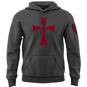 Knights Templar Crusader Cross Men's Sweatshirt Hoodie image 2
