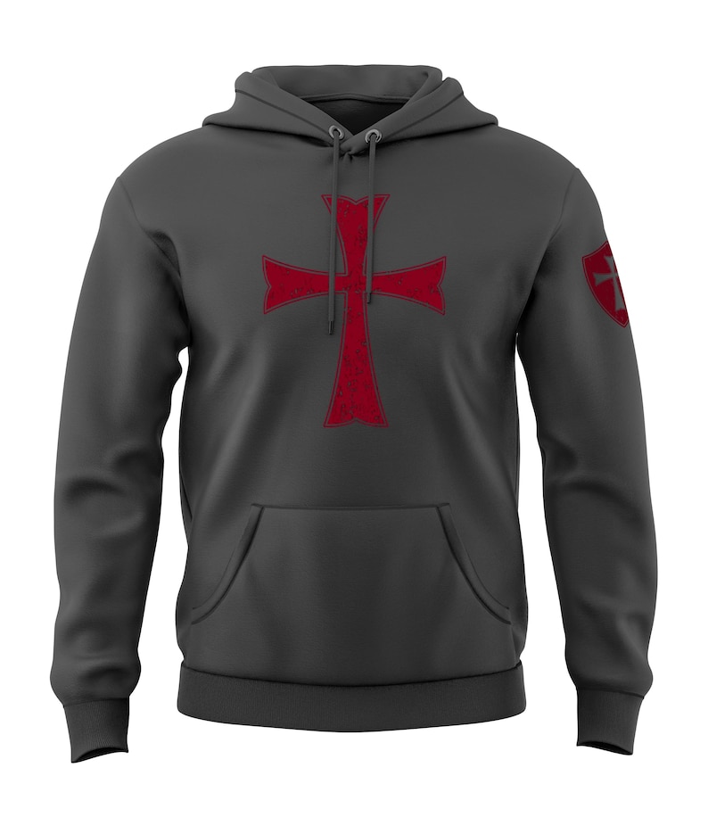 Knights Templar Crusader Cross Men's Sweatshirt Hoodie image 2