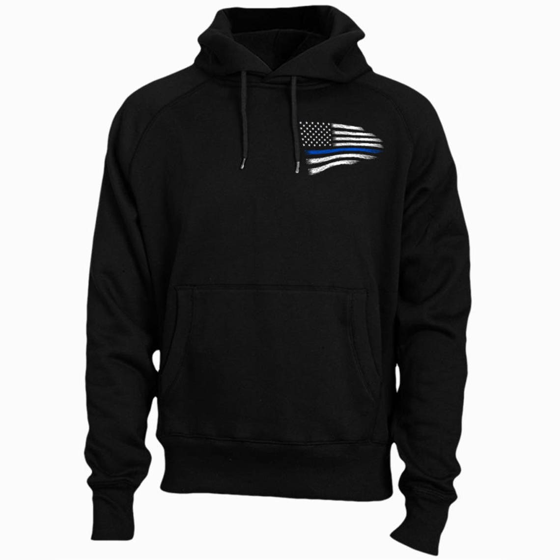 Thin Blue Line Hoodie Police Law Enforcement Office USA Flag Etsy