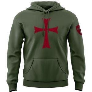 Knights Templar Crusader Cross Men's Sweatshirt Hoodie image 4