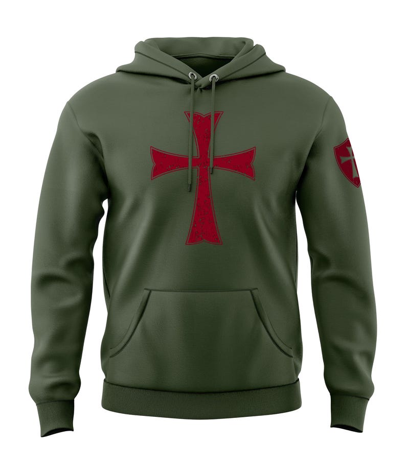 Knights Templar Crusader Cross Men's Sweatshirt Hoodie image 4