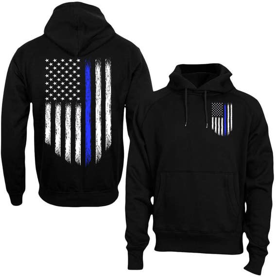 Thin Blue Line Flag Leo Police Support Front /& Back Mens Tank Top /& Keychain Gift