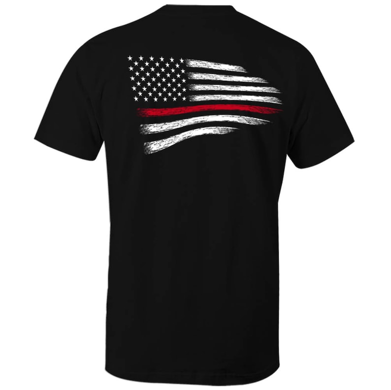 Thin Red Line Shirt Firefighter USA Flag Shirt Firefighters - Etsy