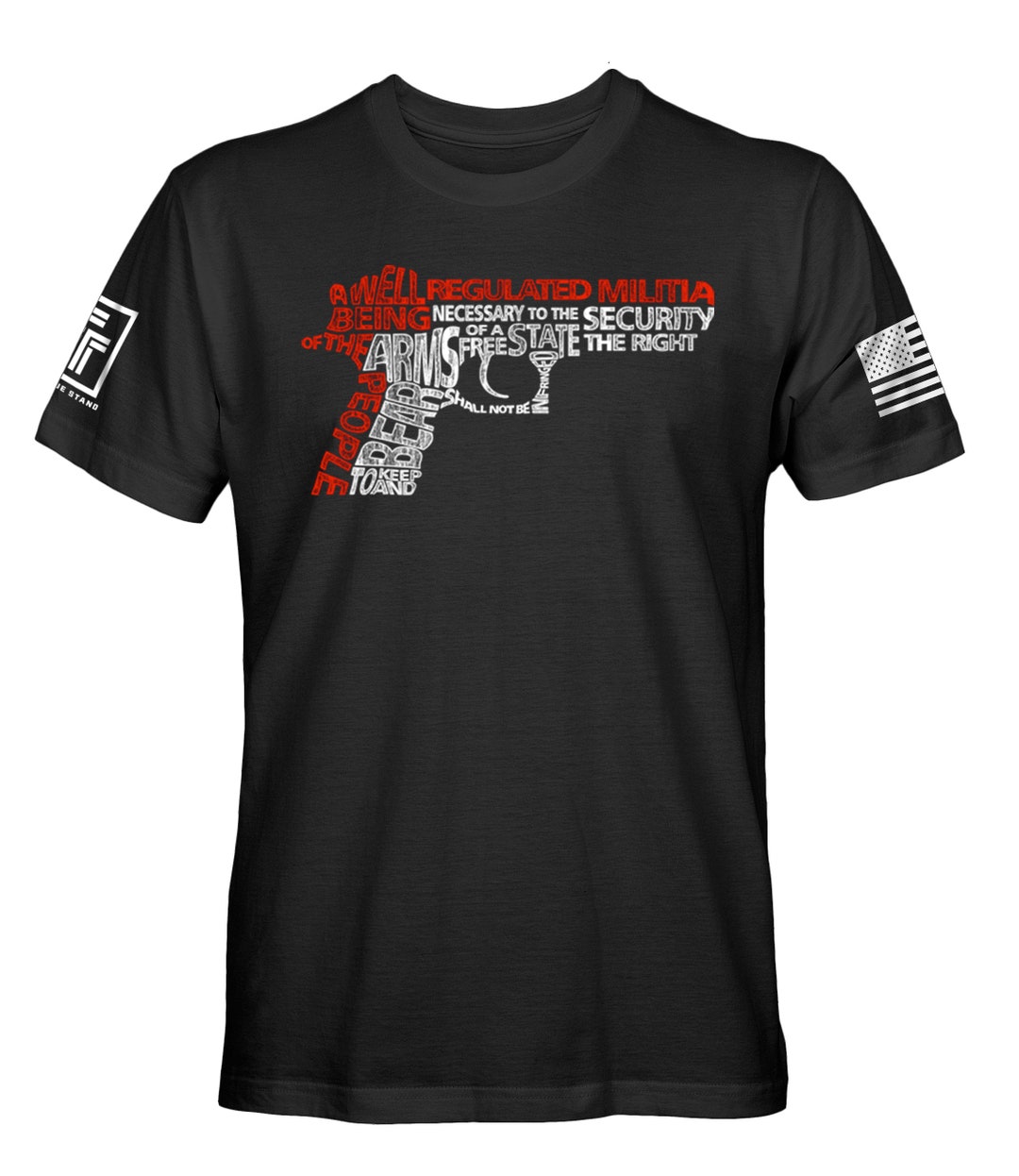 Men's 2nd Amendment Pro-Gun Rights Patriotic T-Shirt – USA Flag, Distressed Vintage