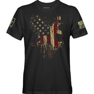 USA Flag American Eagle Glory Splatter Military Veteran Patriotic Men&#39;s T-Shirt