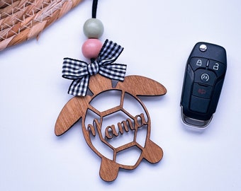 Sea Turtle Car Charm | Rear View Mirror Hanging Ornament | Customizable Car Accessory | Mama Car Charm