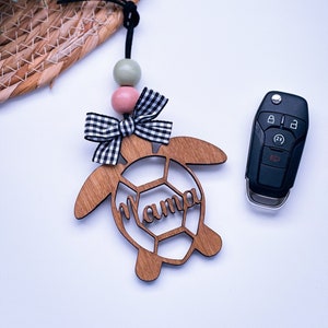 Sea Turtle Car Charm | Rear View Mirror Hanging Ornament | Customizable Car Accessory | Mama Car Charm