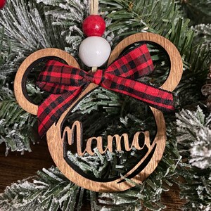 Customizable Mickey Minnie Christmas Ornament