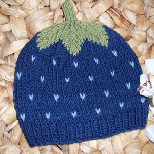 Blueberry hat - baby and children's hat made of 100% wool - in your desired size - hand-knitted