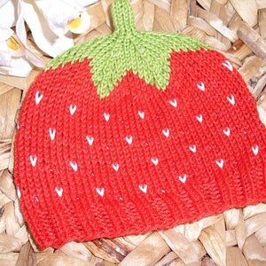 Sweet Fruit Strawberry Set Baby Booties and Hat Newborn to 4 months pure cotton image 4