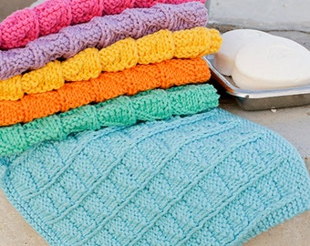 Dishcloth / washcloth - 100% cotton - color of your choice - hand-knitted - with hanger - vintage style