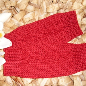Baby-Beinstulpen mit Zopf in Wunschfarbe 100% Wolle Merino extra fine für 6-12 Monate sofort lieferbar Bild 8