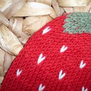 Sweet Fruit Strawberry Baby Hat Toddler Hat several sizes pure wool image 3