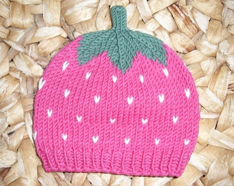 Sweet Fruit Baby HatToddler Hat "Raspberry " - very soft and cosy - 100% wool - many sizes
