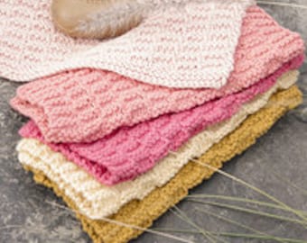 Washcloth / washcloth in vintage style - 100% cotton - desired color - hand knitted - with hanger