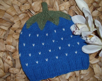 Babymütze Kindermütze Blaubeere - 100% Wolle - handgestrickt - Mütze - Blaubeermütze - in Wunschgröße lieferbar