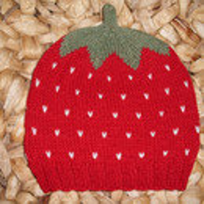 Sweet Fruit Strawberry Baby Hat Toddler Hat several sizes pure wool image 4