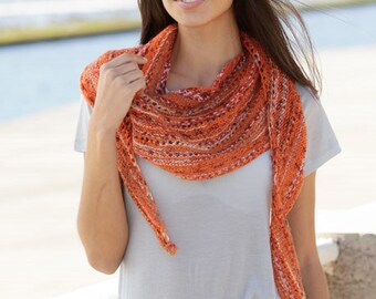 Lightweight scarf with an interesting color gradient - hand knitted - summer scarf - neckerchief