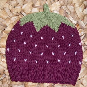 Children's hat baby hat blueberry 100% wool hand knitted in desired size image 2