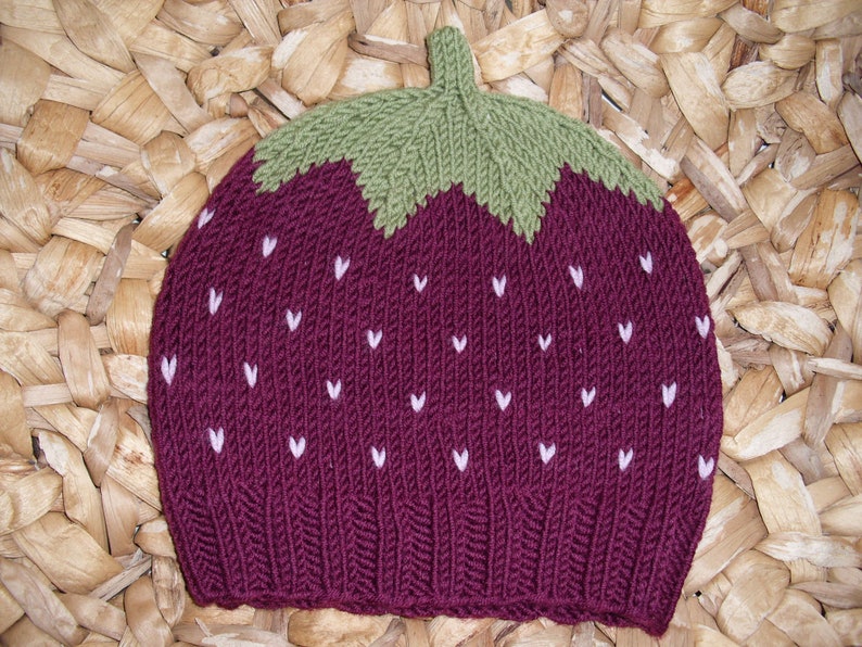 Children's hat baby hat blueberry 100% wool hand knitted in desired size image 2