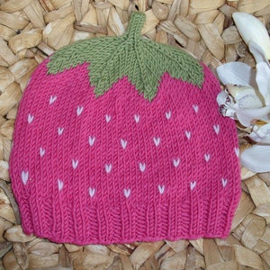 Sweet Fruit Baby HatToddler Hat "Raspberry " - very soft and cosy - 100% wool - many sizes