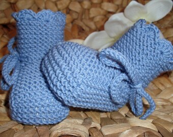 Babyschuhe aus 100% Baby-Merino-Wolle - lavendel