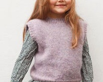Kinderpullunder in Wunschfarbe - handgestrickt - über 40 Farben - Winterpullunder - unisex