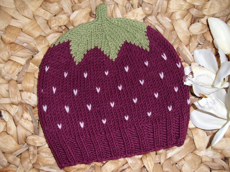 Children's hat baby hat blueberry 100% wool hand knitted in desired size image 1