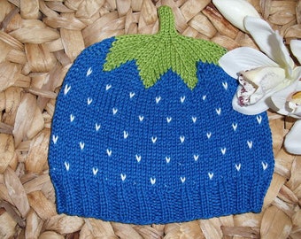 Sweet Fruit Strawberry Hat - Blueberry - pure cotton - many sizes