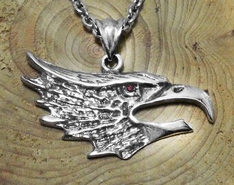 Adler Halskette, Silber Halskette Männer, Adler Schmuck, Herren Geschenk Silber, Tier Schmuck, Amerikanischer Adler, Silber Adler Anhänger, Freiheit Halskette