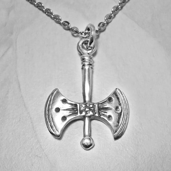 Axe Necklace, Silver Necklace Men, Labrys Necklace, Minoan Axe, Mens Gift Silver, Mens Gift, Greek Jewelry, Greek Necklace, Minoan Jewelry