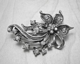 Sterling Silver Brooch, Vintage Brooch, Antique Brooch, Flower Silver Brooch, Brooch Pin, Wedding Brooch, Beauty Gift, Flower Brooch Pin