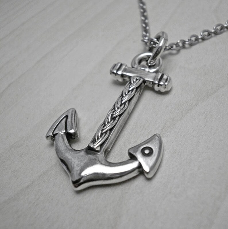Anchor Necklace Silver Men Necklace Silver Men Anchor Etsy France