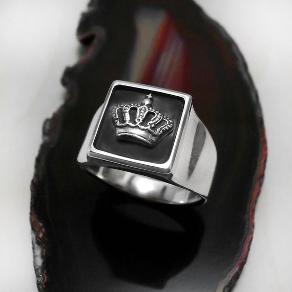 Mens Black King Crown Ring Men Stainless Steel All Sizes available here for  Gift