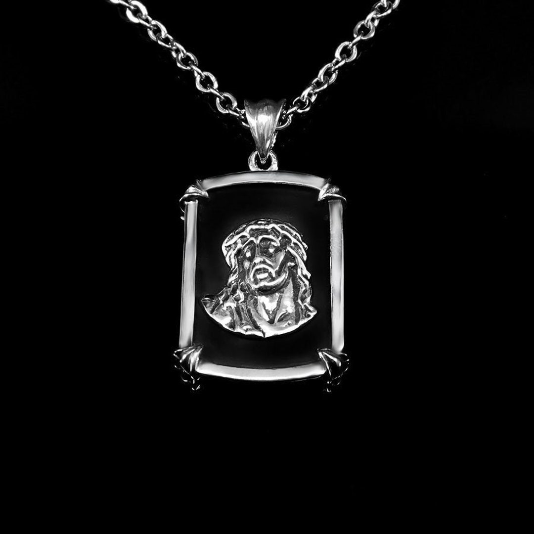 Jesus Necklace Silver, Jesus Christ Necklace Silver, Religious Jewelry