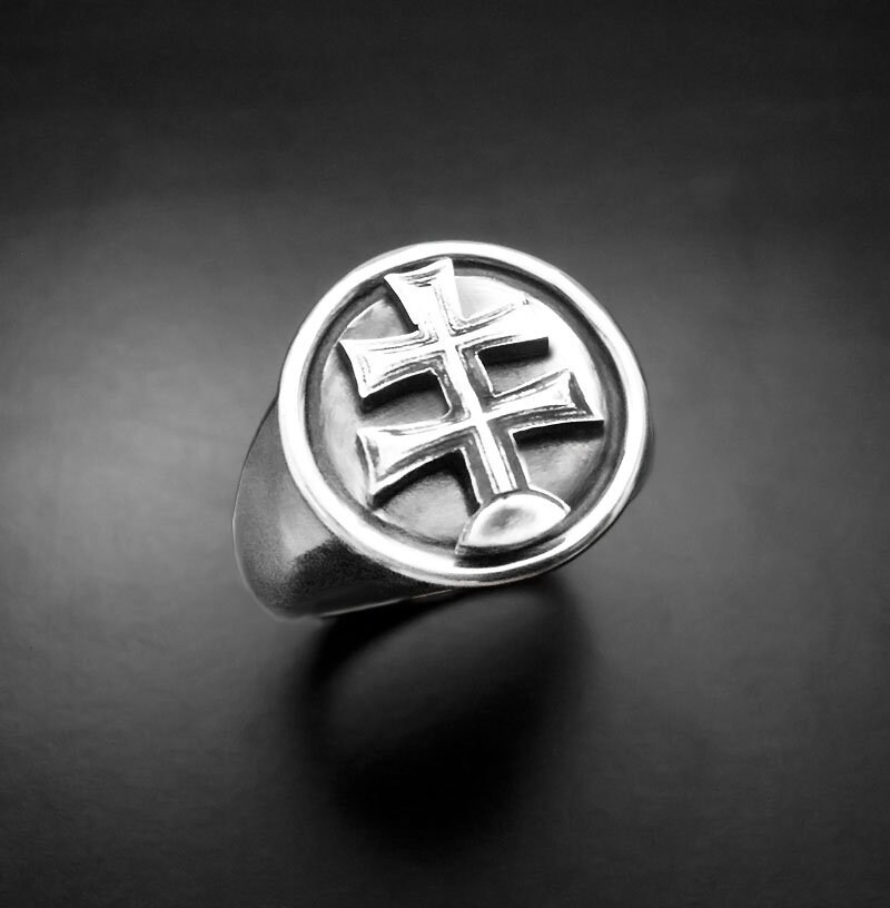 Cross Ring Silver Men Religious Ring Silver Christian Cross Etsy