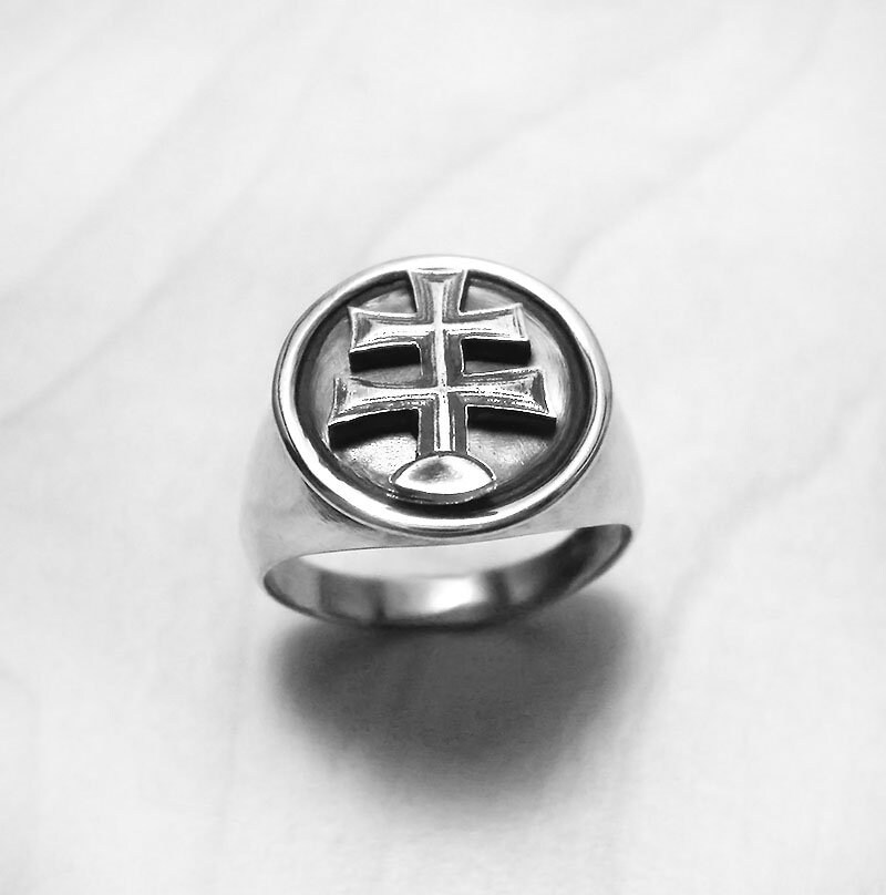 Cross Ring Silver Men Religious Ring Silver Christian Cross Etsy